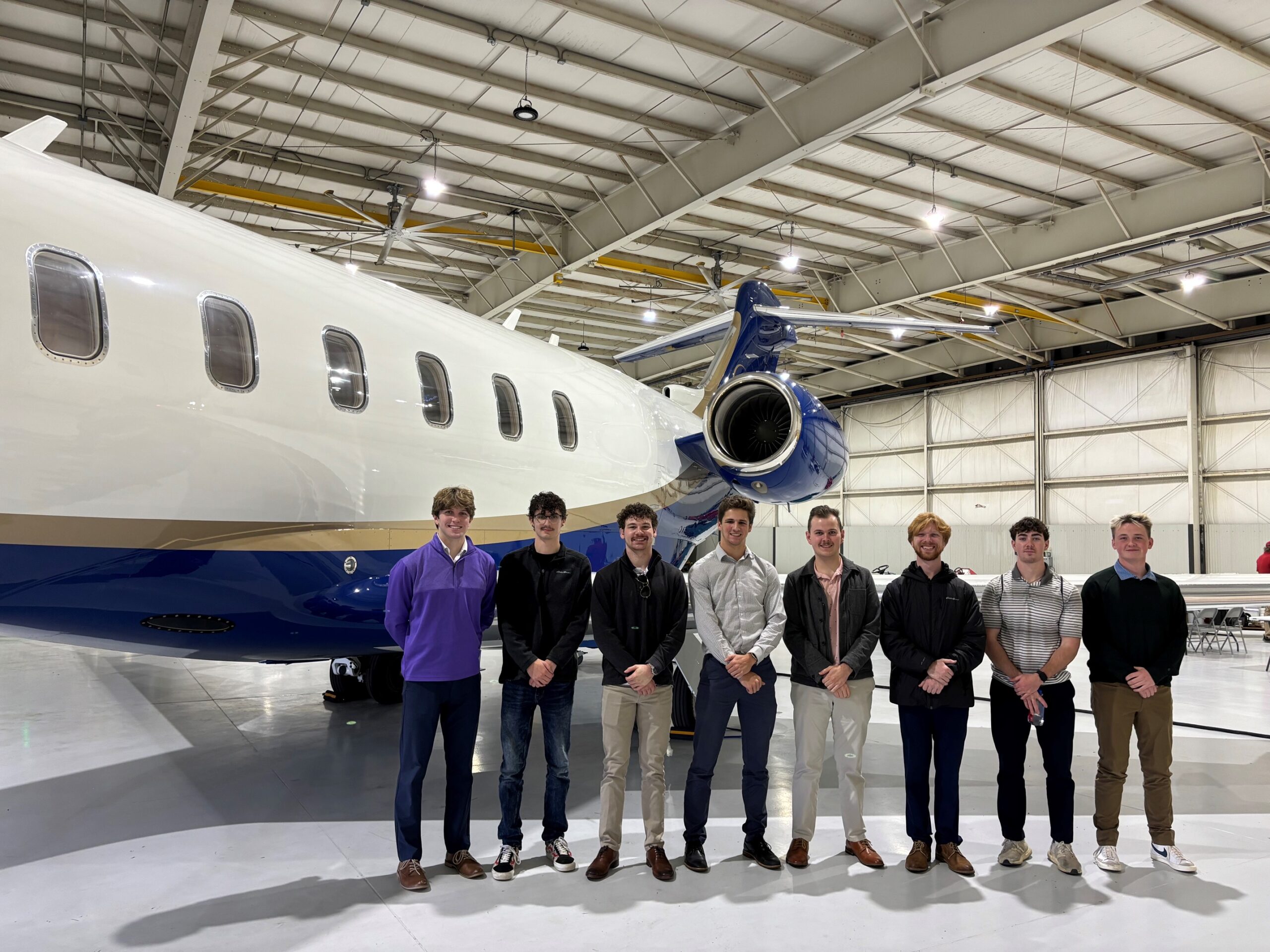 KSU Aviation Students in front of Challenger 3500.