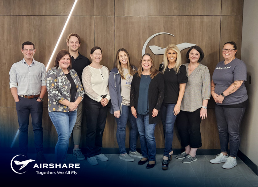 Airshare's Accounting & Finance team pictured at CHQ.