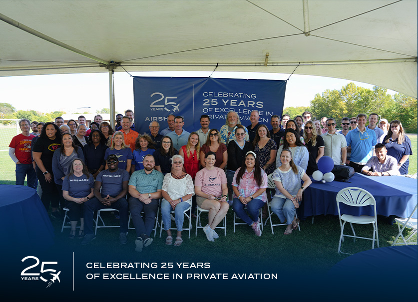 Group photo of Airshare employees at the CHQ 25th Anniversary celebration.