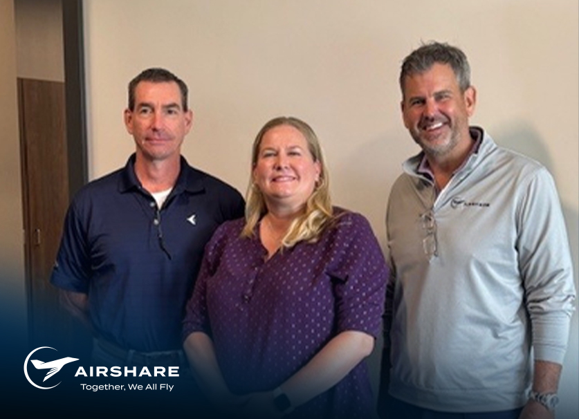 Kathy-Mullin-Hero-Img-4-EoM Airshare employee, Kathy Mullin, being honored as August 2025 Employee of the Month. She is pictured alongside Steve Blanck and John Owen.