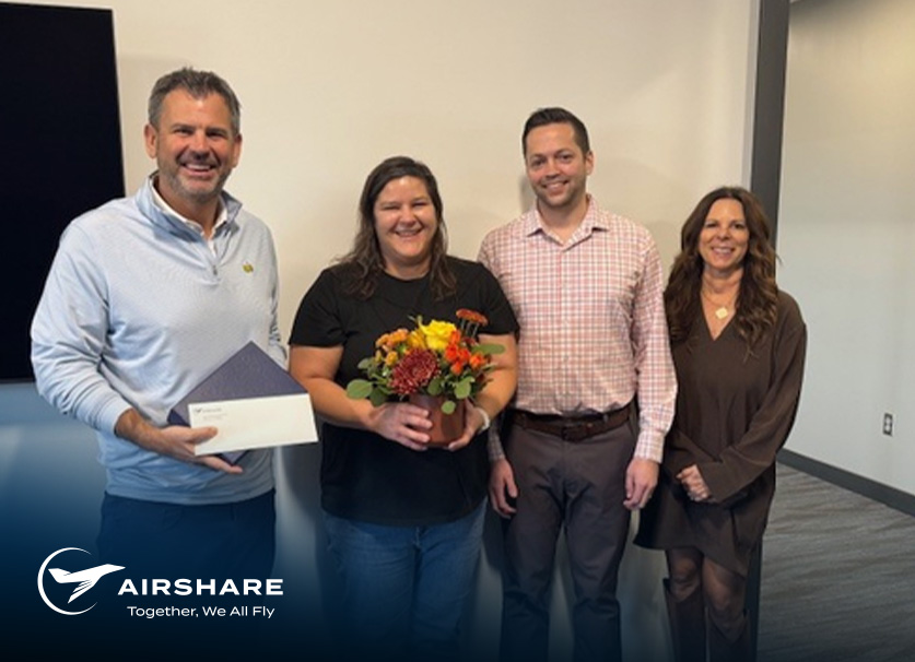 Airshare employee, Mollie Rall, being honored as October 2025 Employee of the Month.