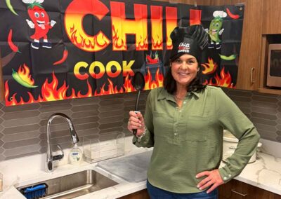 Airshare employee, Tracy Cassalia, winner of the chili cook off in Shelton.