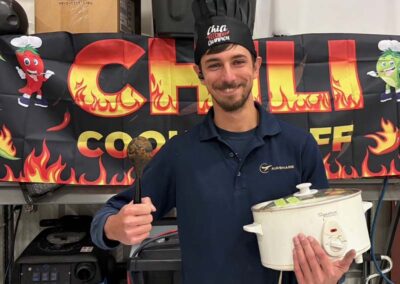 Airshare employee, Jack Griffiths, winner of the chili cook off in Wichita.