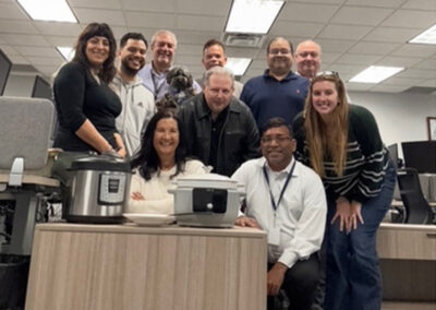 Airshare employees in Teterboro celebrating the chili cook off.