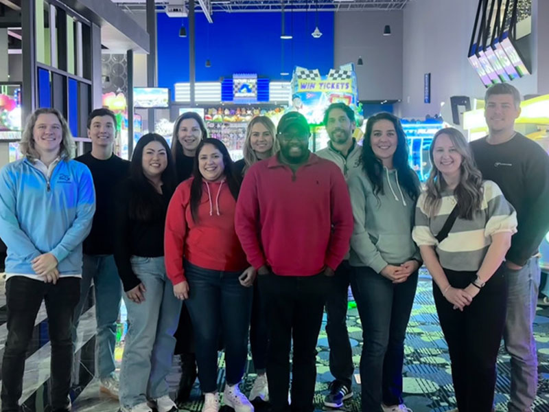 Airshare's Sales, Marketing, and Customer Experience teams pictured together celebrating their holiday outing.