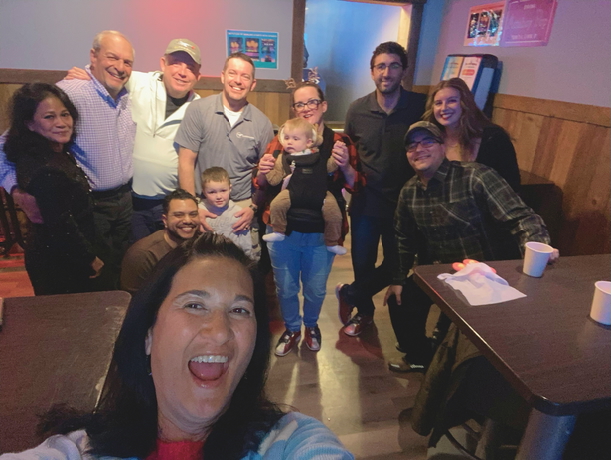 Airshare's Teterboro based office employees gathered together for a selfie commemorating their holiday party celebration.