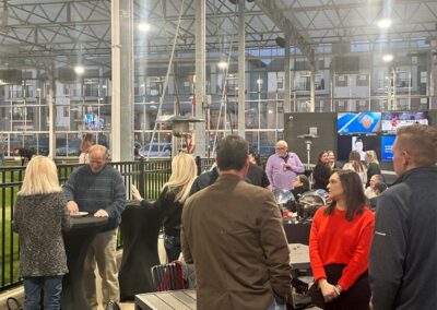 Airshare's CHQ employees gathered together celebrating the holiday party.