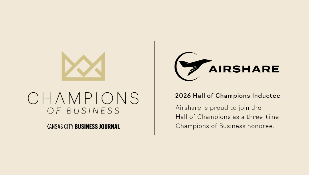 Champions of Business - Kansas City Business Journal Image Banner | Honoring Airshare - Hall of Champions Inductee - Setting the gold standard for financial growth, authenticity, community involvement and continual improvement - 2026