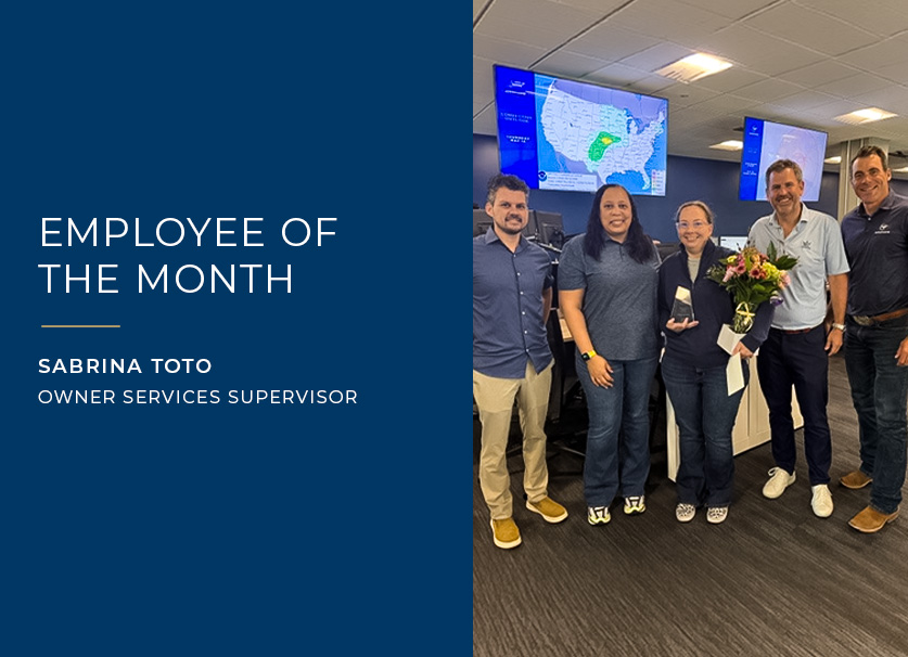 Airshare employee, Sabrina Toto, being honored as April 2026 Employee of the Month.